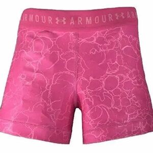 Under Armour Womens Printed Sonic Compression Shorts Small Pink 1312821-634